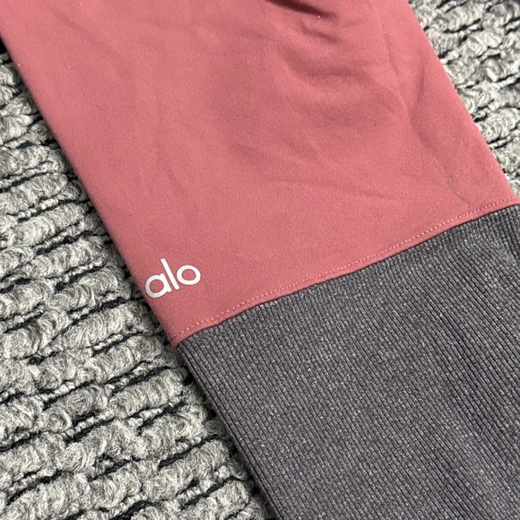 ALO Yoga Goddess Ribbed Leggings Two Toned Athleisure Yogi Workout Sz S Stretch - Picture 5 of 8